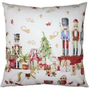Clayre & Eef KT021.327 Kussenhoes rood, wit 45x45 cm