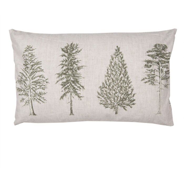 Clayre & Eef NPT36-2 Kussenhoes Boom Motief 30x50 cm Naturel Groen Beige