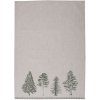 Clayre & Eef NPT42 Theedoek Beige Groen 50x70 cm Landelijk Katoen