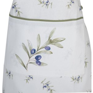 Clayre & Eef OLF41 Kookschort Beige Groen 70x85 cm