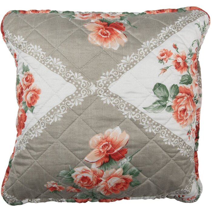 Clayre & Eef Q196.020 Kussenhoes Grijs Beige 40x40 cm