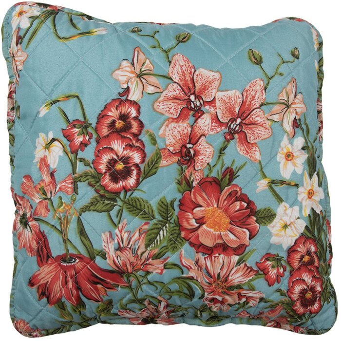 Clayre & Eef Q197.020 Kussenhoes Blauw Roze 40x40 cm Katoen Polyester