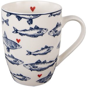 Clayre & Eef SSFMU Mok Wit Blauw 350 ml
