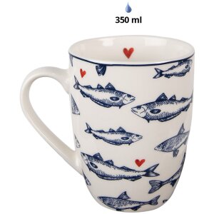 Clayre & Eef SSFMU Mok Wit Blauw 350 ml