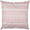 Clayre & Eef SWC22 Kussenhoes Roze Wit 45x45 cm