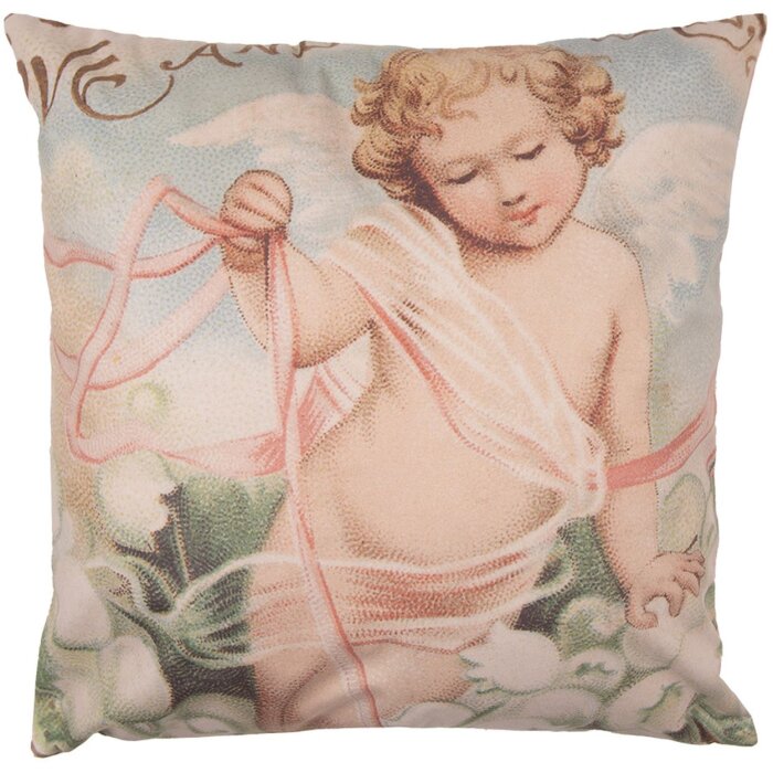 Clayre & Eef SWC23 Kussenovertrek Roze 45x45 cm
