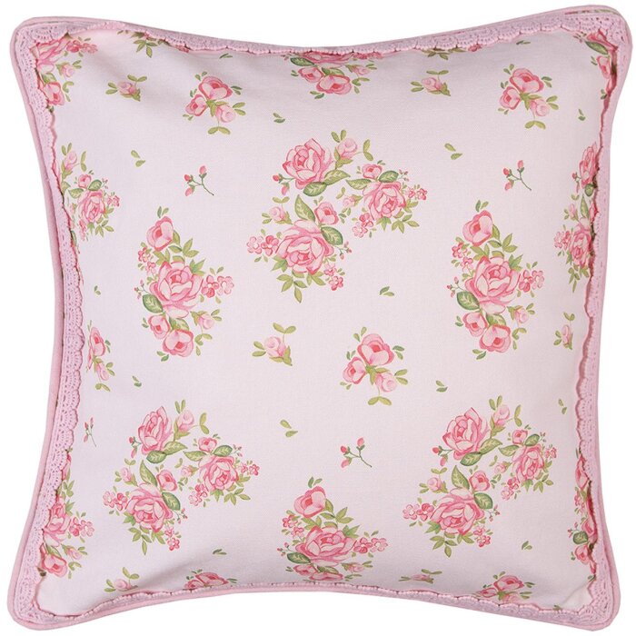 Clayre & Eef SWR21 Kussenhoes Roze 40x40 cm