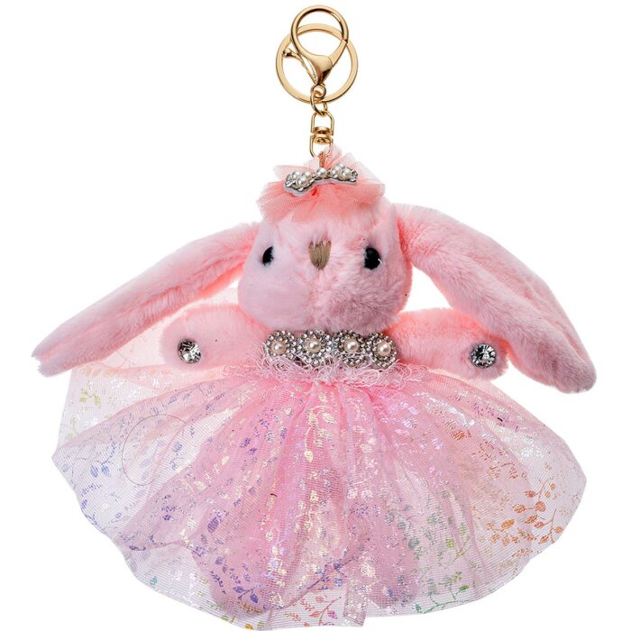 Clayre & Eef TW0586 Sleutelhanger Roze Konijn