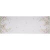 Clayre & Eef WFF64 Tafelloper Wit Groen 50x140 cm Katoen Botanisch Ontwerp