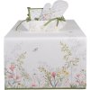 Clayre & Eef WFF64 Tafelloper Wit Groen 50x140 cm Katoen Botanisch Ontwerp