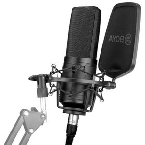Boya BY-M1000 grootmembraan condensatormicrofoon popfilter antischokbevestiging