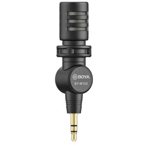 Boya BY-M110 Mini Condensatormicrofoon TRRS 3,5mm Omnidirectioneel 180° draaibaar