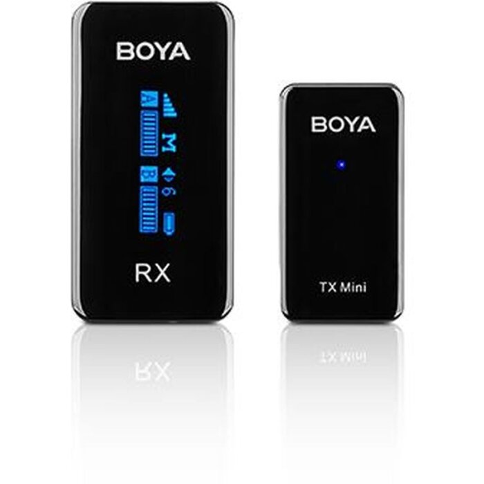 BOYA BY-XM6-S1 Mini Draadloze Microfoon Set voor iPhone iPad 100m bereik 6h batterij