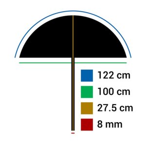 Falcon Eyes paraplu UR-48WB wit-zwart 122 cm