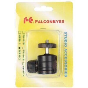 Falcon Eyes Mini Balhoofd Zwart MPH-2 1/4" en 3/8" schroefdraad
