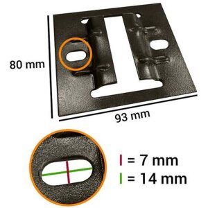 Falcon Eyes montageplaat 3330C 8x9.2cm 4 stuks voor B-3030C