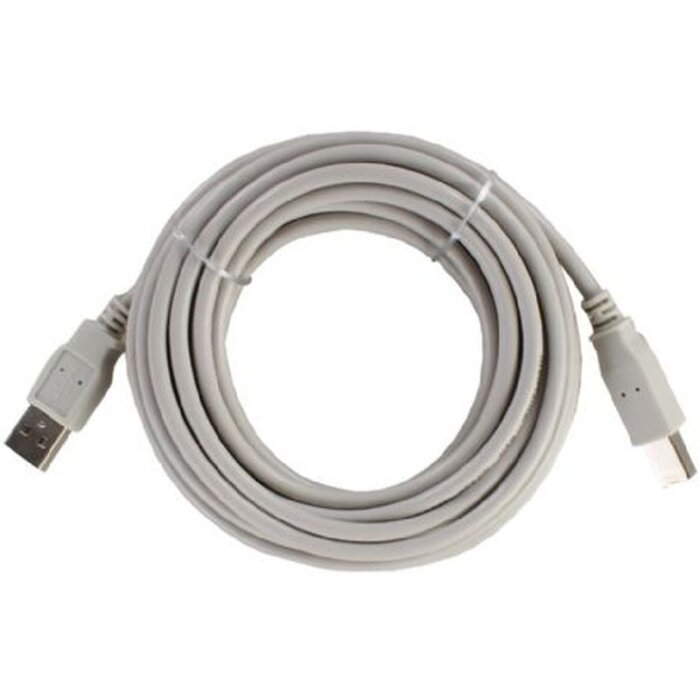 Standaard USB 2.0-kabel 5m A-male naar B-male grijs