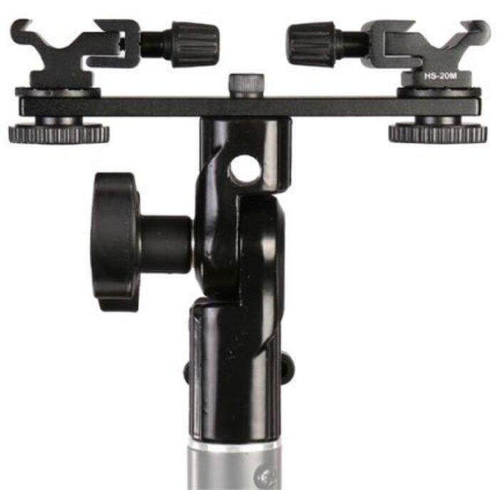 Falcon Eyes CLD-14A Tilting Bracket met 2 hot shoe adapters HS-20M