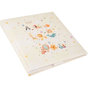 Goldbuch babyalbum Toy Zoo 30x31 cm 60 witte paginas dierenmotief zilver reliëf