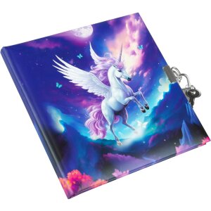 Goldbuch agenda met slot Diana Eenhoorn 16,5x16,5 cm 96 witte paginas