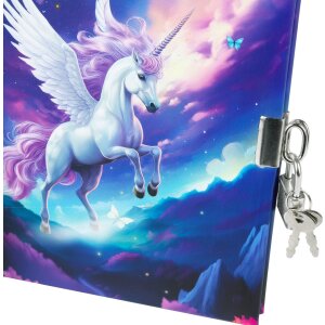 Goldbuch agenda met slot Diana Eenhoorn 16,5x16,5 cm 96 witte paginas