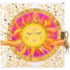 Goudboekje agenda met slot Rustende zon 16,5x16,5 cm goud preeg
