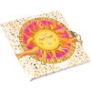 Goudboekje agenda met slot Rustende zon 16,5x16,5 cm goud preeg