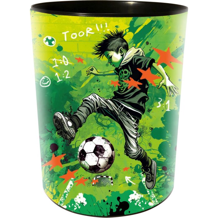 Goldbuch prullenmand striker 25x30 cm voetbal motief groen