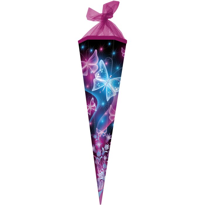 Goldbuch schoolkegel 85cm zeskant vlinder roze