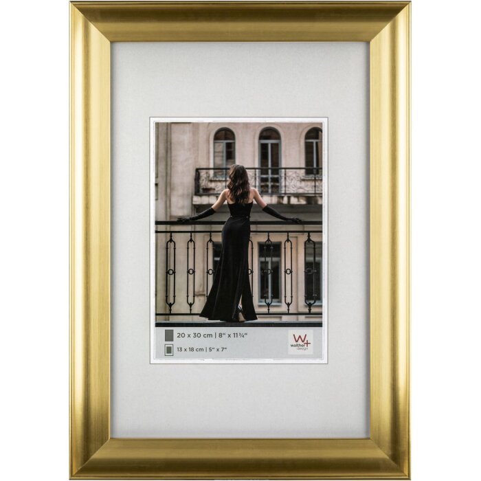 Walther design lijst Venetië 30x40 cm goud fotolijst hout look glas