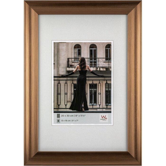 Walther design lijst Venetië 13x18 cm brons glanzend polystyreen houtlook
