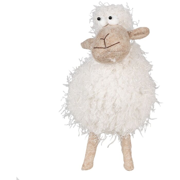 Clayre & Eef 65273 Decoratie Schaap 12x12x25 cm Wit