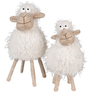 Clayre & Eef 65273 Decoratie Schaap 12x12x25 cm Wit