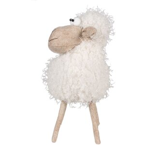 Clayre & Eef 65274 Decoratie Schaap 16x16x30 cm Wit