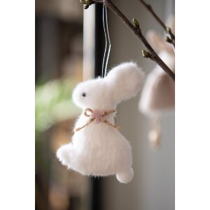 Clayre & Eef Hanger Sieraden Konijn Wit 7x3x10 cm