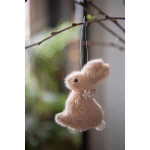 Clayre & Eef 65350 Decoratieve hanger konijn 7x3x10 cm Bruin