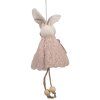 Clayre & Eef 65352 Decoratieve hanger konijn 8x3x16 cm Roze
