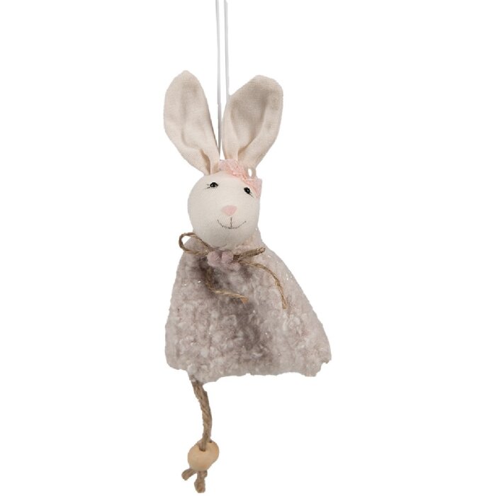 Clayre & Eef 65353 Decoratieve hanger konijn 8x3x16 cm Beige