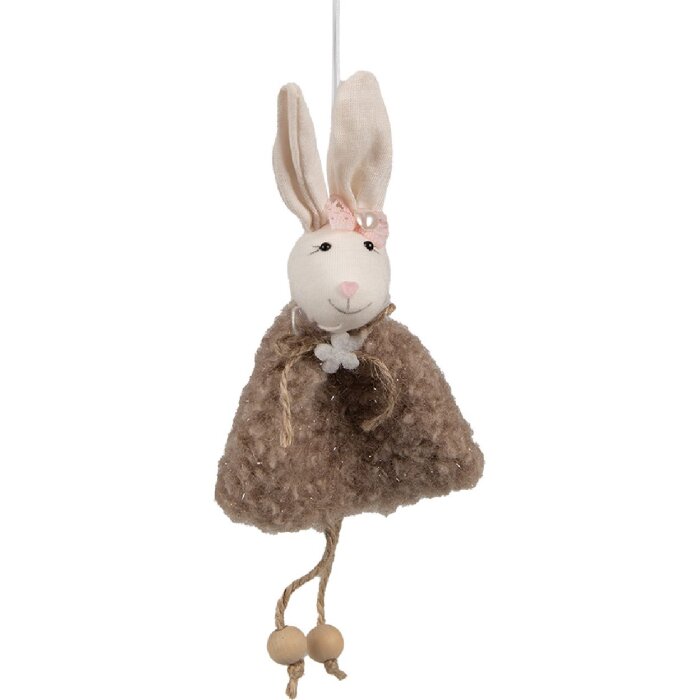 Clayre & Eef 65354 Decoratieve hanger konijn 8x3x16 cm Bruin