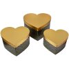 Clayre & Eef 65459 Opbergdozen Hart 3 Stuks Goud 27x24x15 cm