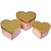 Clayre & Eef 65460 Opbergdozen Hart 3 Stuks Roze 27x24x15 cm