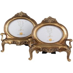 Clayre & Eef 2F1043 Fotolijst 26x5x28 cm / 18x13 cm Goudkleurig