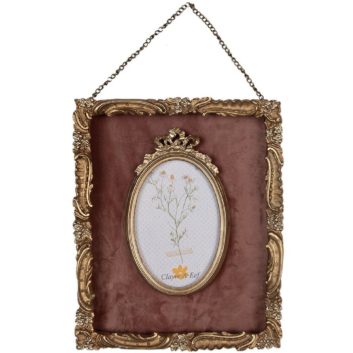 Clayre & Eef 2F1052 Fotolijst 23x3x28 cm / 10x15 cm Goudkleurig