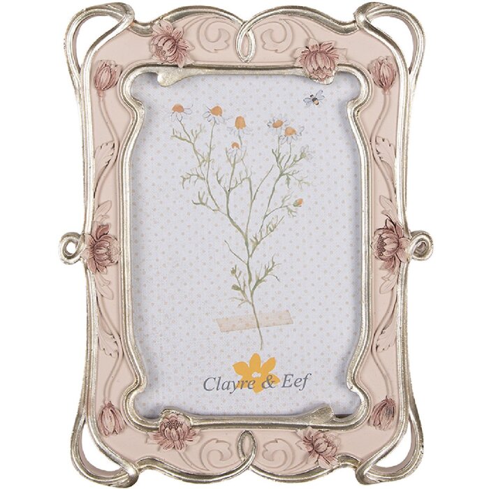 Clayre & Eef 2F1055 Fotolijst Roze 16x2x21 cm 10x15 cm Romantisch
