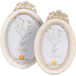 Clayre & Eef 2F1061 Fotolijst 16x2x23 cm / 13x18 cm Witgoudkleurig
