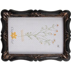 Clayre & Eef 2F1067 Fotolijst 14x2x19 cm / 10x15 cm Zwart Bruin