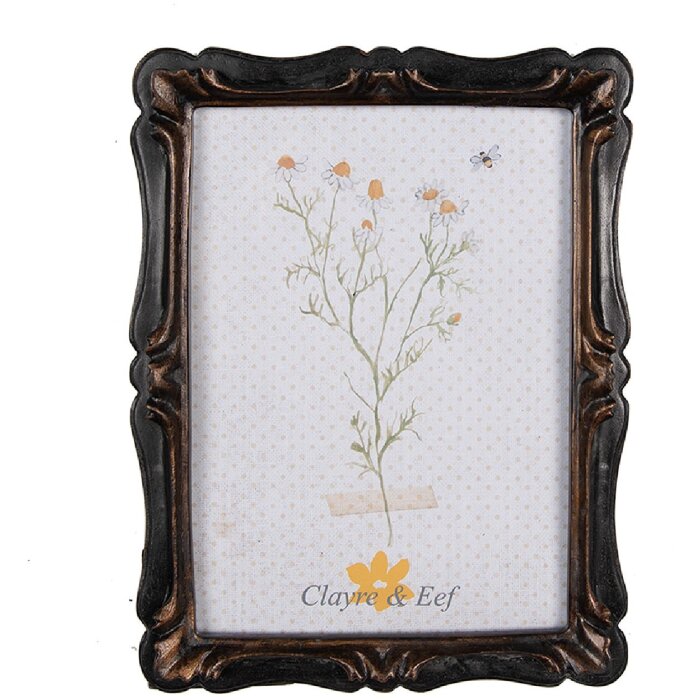 Clayre & Eef 2F1068 Fotolijst 16x2x21 cm / 13x18 cm Zwart Bruin