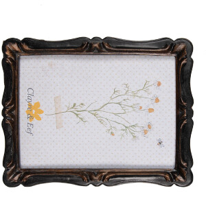 Clayre & Eef 2F1068 Fotolijst 16x2x21 cm / 13x18 cm Zwart Bruin
