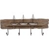 Clayre & Eef 5H0684 Wandkapstok bruin 63x8x27 cm hout ijzer landelijke stijl