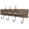 Clayre & Eef 5H0684 Wandkapstok bruin 63x8x27 cm hout ijzer landelijke stijl
